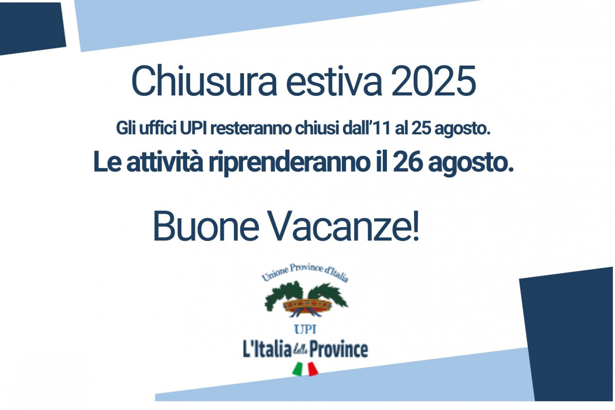 Chiusura estiva  dall’11 al 25 agosto 2025